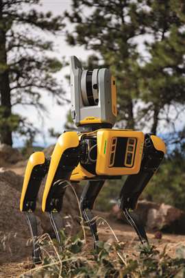 Spot Robot de Boston Dynamics con sistema de escaneo 3D Trimble X7 (Foto: Trimble)